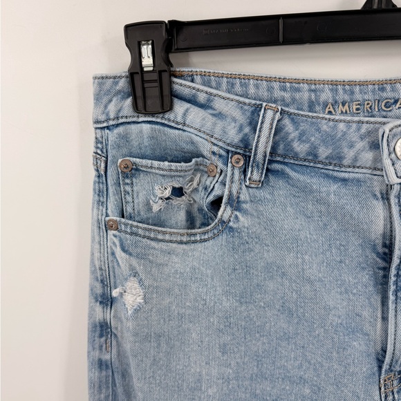 American Eagle Jeans Womens Super High Rise Baggy Wide Leg Light Wash Size 12 - Picture 3 of 9